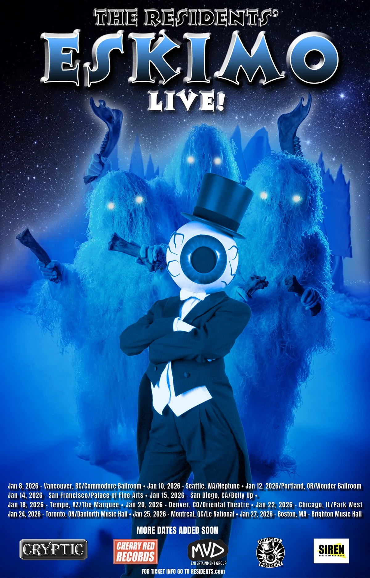 The Residents 2026 live concert poster